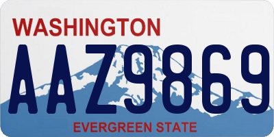 WA license plate AAZ9869