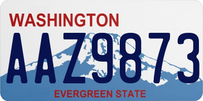WA license plate AAZ9873