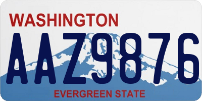 WA license plate AAZ9876