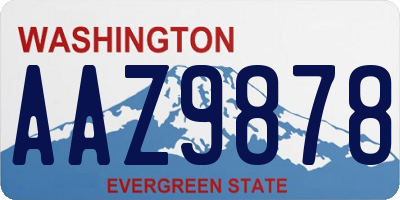 WA license plate AAZ9878