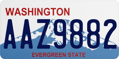 WA license plate AAZ9882