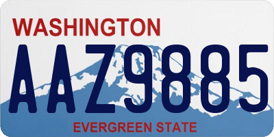 WA license plate AAZ9885