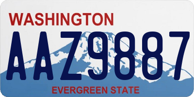 WA license plate AAZ9887