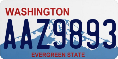 WA license plate AAZ9893
