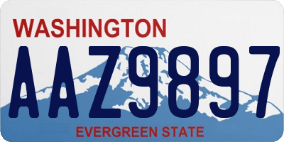 WA license plate AAZ9897
