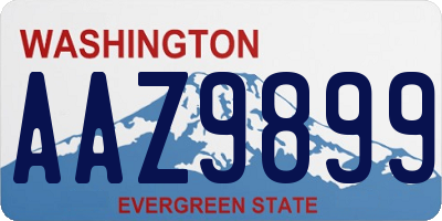 WA license plate AAZ9899