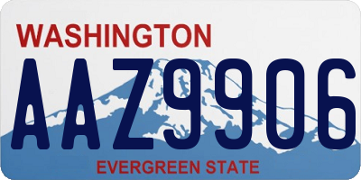 WA license plate AAZ9906