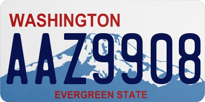 WA license plate AAZ9908