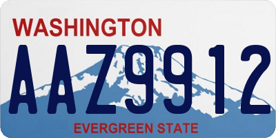 WA license plate AAZ9912