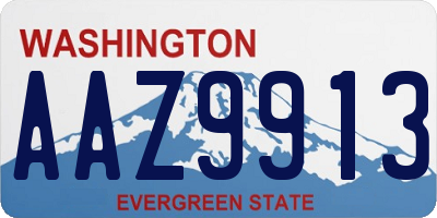 WA license plate AAZ9913