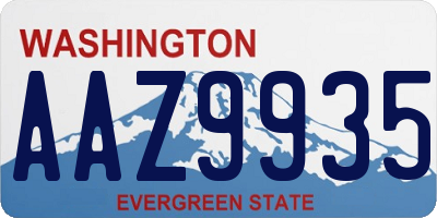 WA license plate AAZ9935