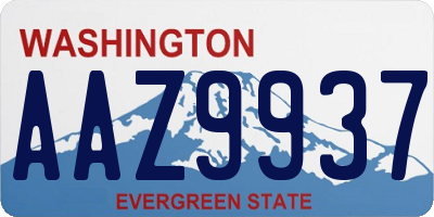 WA license plate AAZ9937