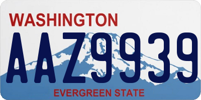 WA license plate AAZ9939