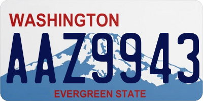 WA license plate AAZ9943