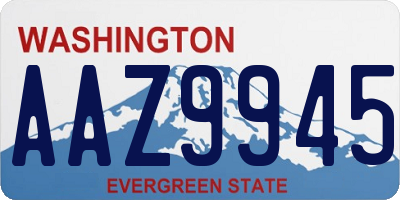 WA license plate AAZ9945