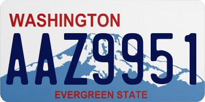 WA license plate AAZ9951