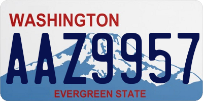 WA license plate AAZ9957