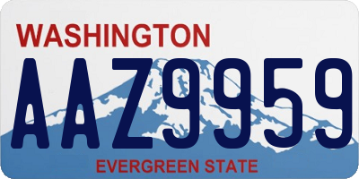WA license plate AAZ9959