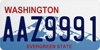 WA license plate AAZ9991