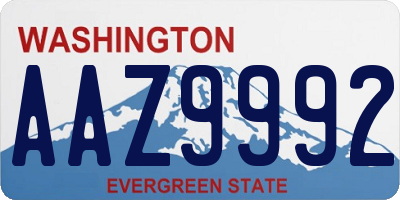 WA license plate AAZ9992