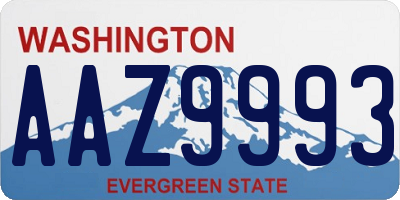 WA license plate AAZ9993