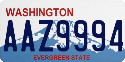 WA license plate AAZ9994