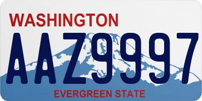 WA license plate AAZ9997