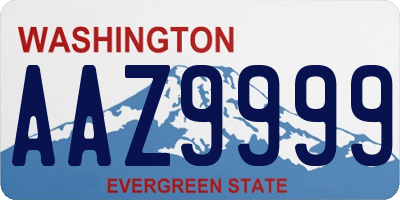 WA license plate AAZ9999