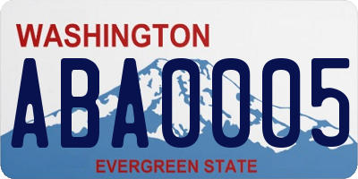 WA license plate ABA0005
