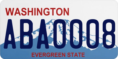 WA license plate ABA0008