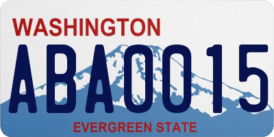 WA license plate ABA0015