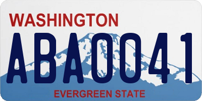 WA license plate ABA0041