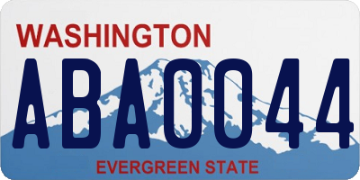 WA license plate ABA0044