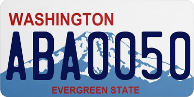 WA license plate ABA0050