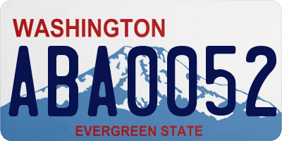WA license plate ABA0052
