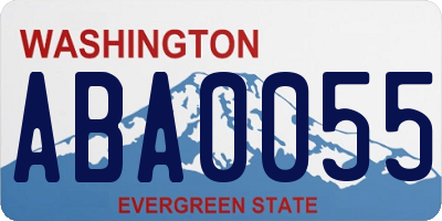WA license plate ABA0055