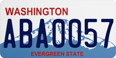 WA license plate ABA0057