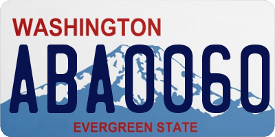 WA license plate ABA0060