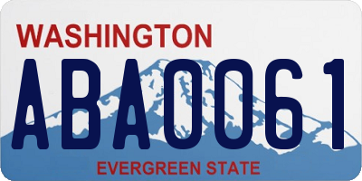 WA license plate ABA0061