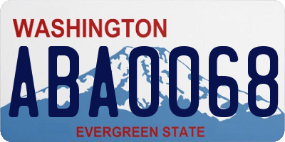 WA license plate ABA0068