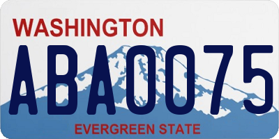 WA license plate ABA0075