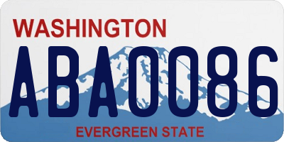 WA license plate ABA0086
