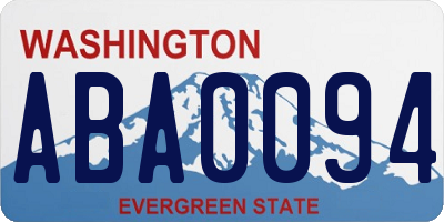 WA license plate ABA0094