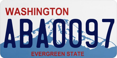 WA license plate ABA0097