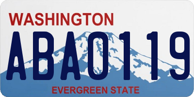 WA license plate ABA0119