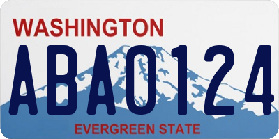 WA license plate ABA0124