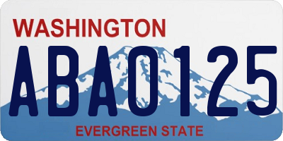WA license plate ABA0125