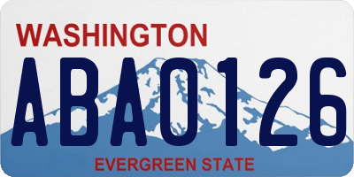 WA license plate ABA0126