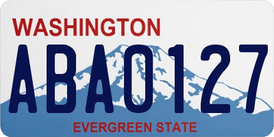 WA license plate ABA0127