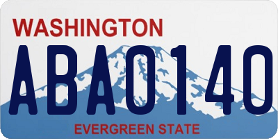 WA license plate ABA0140